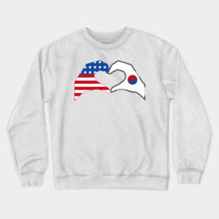 We Heart USA & Korea Patriot Flag Series Crewneck Sweatshirt